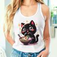 ラーメン猫かわいいアニメ猫ラーメン愛好家甘い タンクトップ