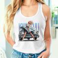 強風ピンナップガールとオールドアメ車のバックプリント タンクトップ