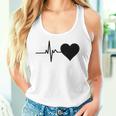 心電図のパターン ハートカラー ブラック タンクトップ