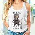 忍者猫、日本のサムライ カワイイ猫タトゥー 面白い タンクトップ