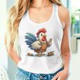 木彫りの鶏、かわいいデザイン タンクトップ