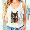 猫 抽象的 かわいい アート ポートレート 動物 恋人 グラフィック 猫 タンクトップ