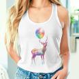 鹿 カラフル モチーフ 抽象 動物 プリント アート 鹿 タンクトップ