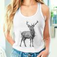 鹿 絵 グラフィック 動物 アート モチーフ 鹿 タンクトップ