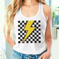 黄色の稲妻チェッカー審美的レーシング 長袖tシャツ タンクトップ
