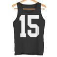 15番のカレッジスポーツスタイル。ホワイト。 タンクトップ