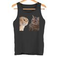 2匹の猫がミームを話す 長袖tシャツ タンクトップ
