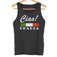 Ciao Italia トリコロールグリーン 白と赤 イタリア国旗 イタリア タンクトップ