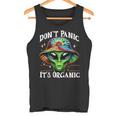 Don't Panic It's Organic Alien Ufo 面白いプリント タンクトップ