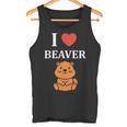 Baby Beavers Minimalist Cute I Love Beaver タンクトップ
