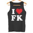 I Love Fk Initials I Heart FK First Last Name F K タンクトップ