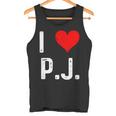 I Love Pj PJ ハート アンティーク調 長袖tシャツ タンクトップ