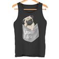 Love Pugs かっこいいポケットパグ ペット 犬 グラフィックデザイン タンクトップ