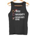 Nice Naughty Depends Who's Asking クリスマスリスト サンタ クリスマス タンクトップ