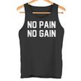 No Pain No Gain Fitness Gym Inspirational Motivation Quotes タンクトップ