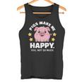 Pigs Make You Happymile かわいい 子豚 恋人 おもしろ豚 タンクトップ
