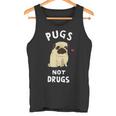 Pugs Not Drugs 犬好きのtシャツペットへの面白いプレゼント タンクトップ