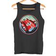 Retrointage Rojo Carreras Coche Carrera Motor Aceite Coche Bicicletas Garaje Camiseta sin mangas