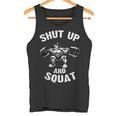Shut Up Andquat スローガン ボディビルダー ベンチプレス タンクトップ