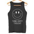 Think Happy Thoughtmile Face モチベーションを高める引用句 スマイル タンクトップ