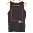 Think Outside The Box 哲学者、本好き、オタクのためのデザイン タンクトップ