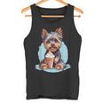 Yorkie Dog アニメ アイスクリームを食べる 夏 かわいい タンクトップ