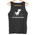 You Are Offline T-Rex 恐竜のラン ピクセルアート 恐竜ゲーム タンクトップ