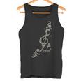 【ト音記号】音楽 ト音記号 イラスト トライバル風 メンズ レディース キッズ お揃いコーデ 丸襟 タンクトップ