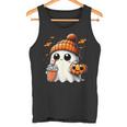 かわいいおばけを飲むかぼちゃスパイス ゴーストハロウィンコスチューム タンクトップ