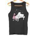 かわいいアルパカ弾き ピアノ音符記号 ミュージシャンアート タンクトップ