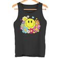 かわいいスマイルフェイス 花 ハッピーフェイス 花 ハート キッズ ガールズ タンクトップ