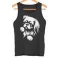 かわいいペキニーズのぞき見犬のグラフィック デザイン タンクトップ