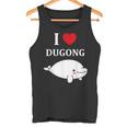 かわいい面白いシンプルなジュゴンの魚を引用します。 I Love Dugong タンクトップ