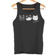 ねこさん 3 スリー Neko・Neko・Neko 黒猫・ハチワレ・白猫【どうぶつフレンズ】不機嫌猫 顔イラスト タンクトップ