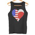 アメリカ日本国旗ハート タンクトップ