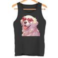 イングリッシュクリーム ゴールデンレトリバー ママギフト ハート メガネ ラブ タンクトップ