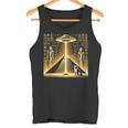 エジプトピラミッドufo猫と光エネルギー Egypt Ufo Pyramid Beam タンクトップ