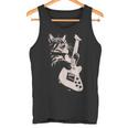 エレキギターを弾く猫 面白い猫ロッカー ロックショーで タンクトップ
