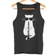 オーボエで遊ぶサングラスをかけた猫 タンクトップ