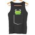 カエルポケットにカエルポケットペットカエルグリーンカエルポケット タンクトップ
