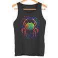 カニ曼荼羅動物モチーフアートカニ タンクトップ