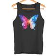 カラフルなシルエット抽象的な水彩蝶 タンクトップ