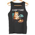 キャンプ Camp Time アウトドア 焚火 おもしろ 犬 柴犬好き 柴犬 名言 文字 面白い ふざけた ネタ タンクトップ