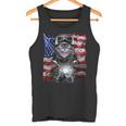 グレー 猫 ねこ バイク 星条旗 アメリカ タンクトップ