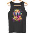 ゴールデンレトリバー 恋人 ポップアートカラー ファニー ゴールデンレトリバー タンクトップ