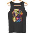 ゴールデン・レトリーバー 犬 カラフル ポップアート 犬好き タンクトップ