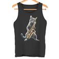 サックスを演奏する面白い猫 ジャズ サックス ミュージシャン サクソフォニスト タンクトップ