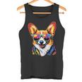 サングラスとコーギー ウェルシュ・コーギー犬 甘いウェルシュ・コーギー タンクトップ
