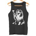 シェットランド・シープドッグ お座り犬 ハート シェルティ グラフィック デザイン タンクトップ