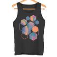 スタイリッシュ ティール オレンジ 六角形 モダン シェイプ マニア タンクトップ
